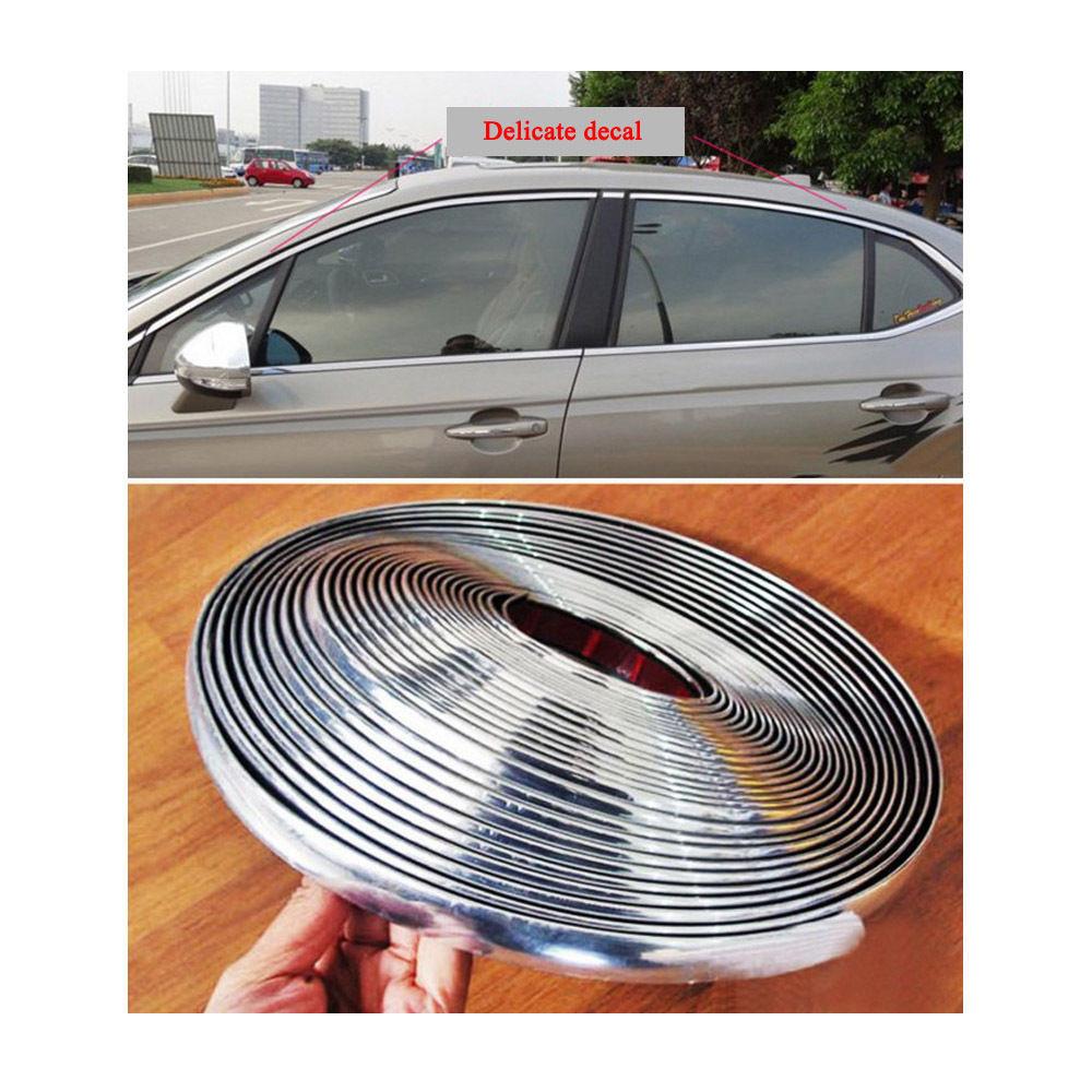 

12mm 39ft Car Auto Bright Silver Chrome Moulding Trim Bumper Adhesive Strip