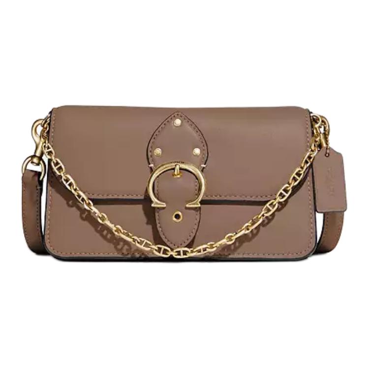 Coach Beat 21 Vintage Flap Chain Bag Women Handbags Dark-Milk-Tea 4763-B4TP