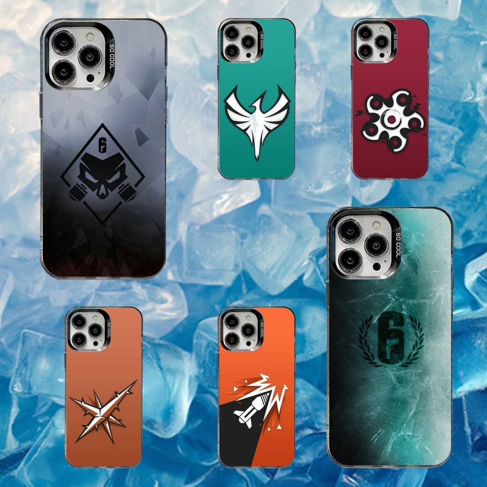 Rainbow S-Six S-Siege Phone Case For iPhone 16,15,14,13,12,11,Mini,Pro,SE,MAX White Matte Shockproof Cover