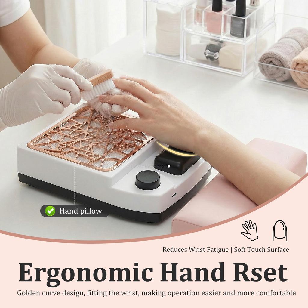 Nail Dust Collector Vacuum Cleaner Manicure Machine Adjustable Speed USB Rechargeable Low Noise Nail Dust Remover Tool