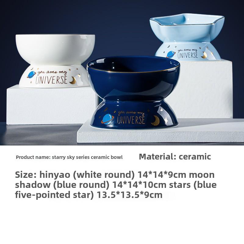 Nowa Miska Ceramiczna dla Kota Seria Gwieździste Niebo Miska dla Kota Miska dla Psa Miska do Karmienia dla Małych i Średnich Psów Miska do Picia Artykuły dla Kota Domowego
