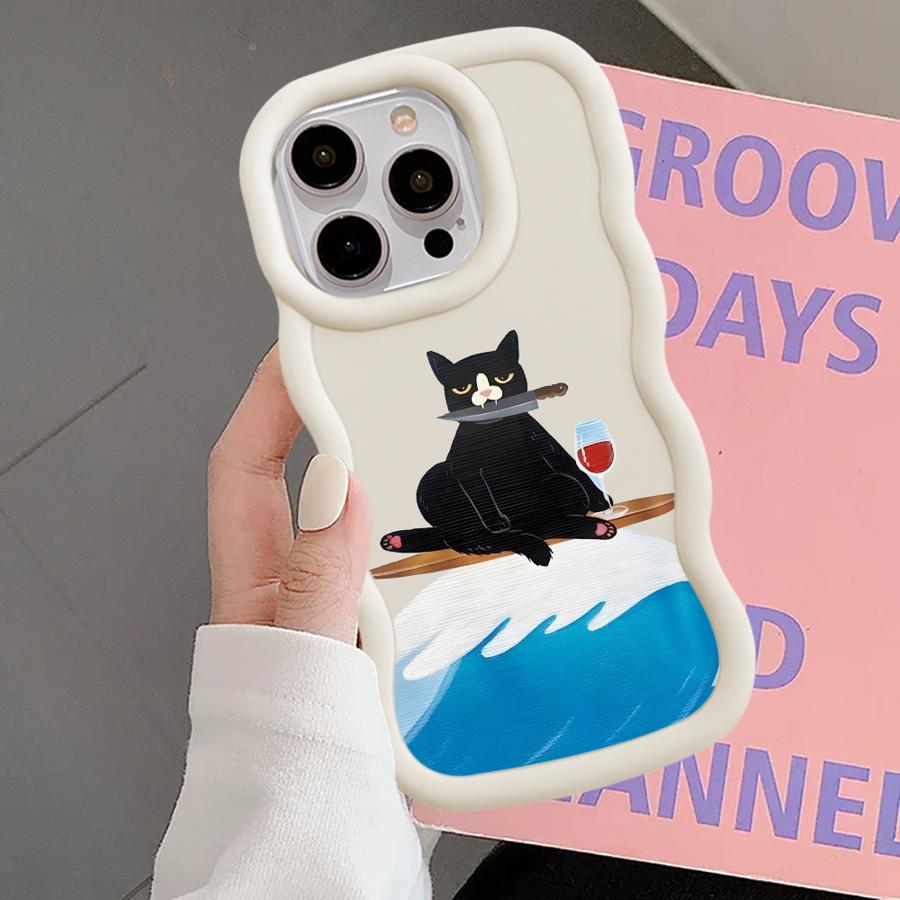 Case for iPhone 15 Plus 8 17 Air XR 12 16 Pro Max 14 13 11 Soft Phone Cover Cartoon Cat