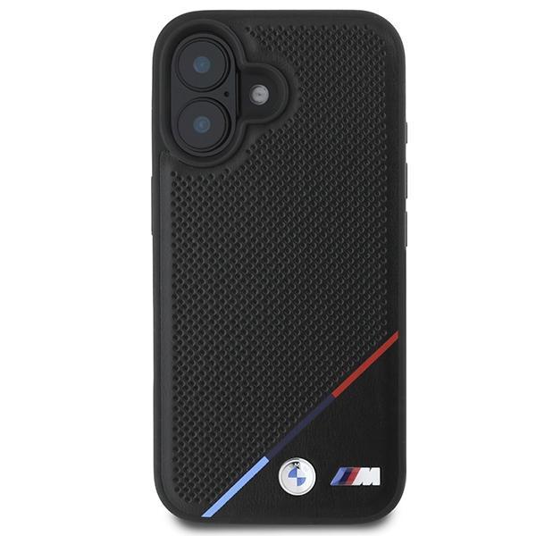 BMW Bmhmp16S23Pupdk Iphone 16 6.1 Czarny/Black Hardcase M Perforated Tricolor Line Magsafe