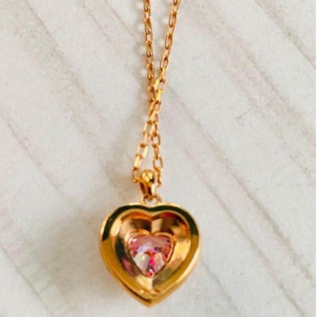 Used Swarovski Swarovski One pendant necklace rose gold heart cut