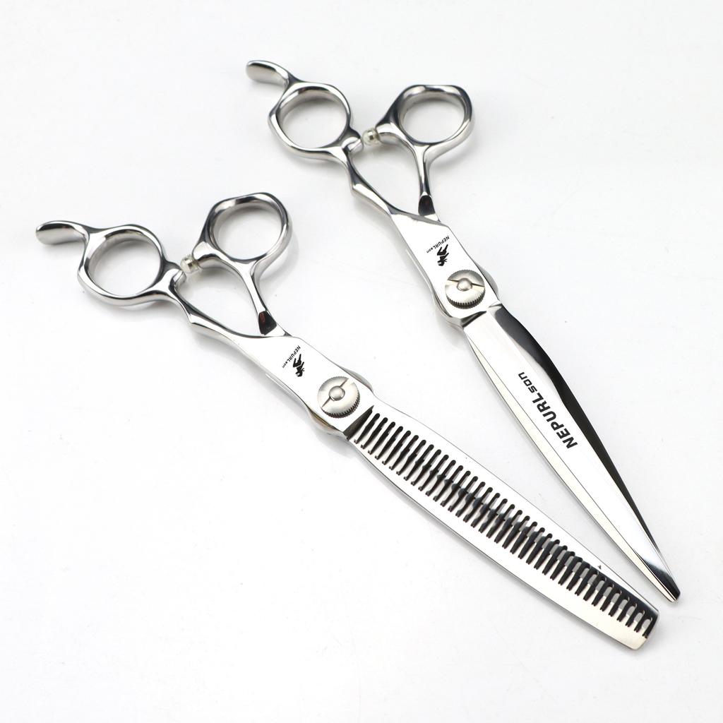 Bright 7.0 Inch Nimpson 440C Hair Scissors, Hair Scissors, Tooth Scissors, Thin Scissors
