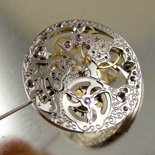 17 Jewels 3-Hand Mechanical Skeleton Hand-Wound Wristwatch Movement ETA 6498