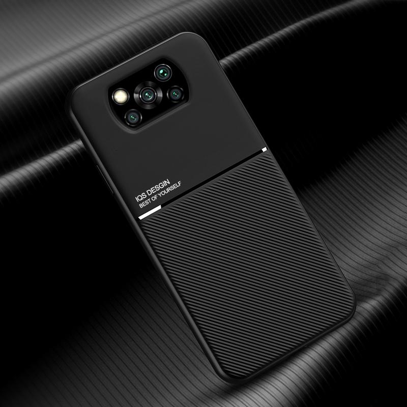 Luxuriöse magnetische Ledertasche für POCO X3 Pro NFC X3Pro X3NFC POCOX3 X 3 Telefon, integrierte Metallplatte, vollständige Abdeckung, unterstützt Autohalterung