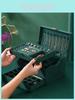 High-end Three-layer Green Jewelry Box With Lock Velvet Earrings Necklaces Bracelets Storage Box Large Capacity