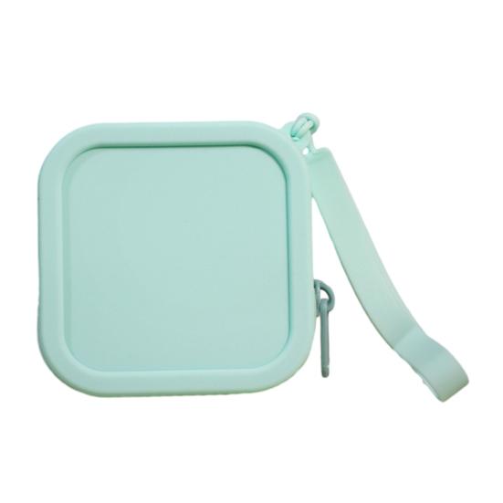 Small Silicone Coin Purse Pouch with Zipper And Wrist Strap, Square Shockproof Fashionable Accessory for Backpacks Storage Bag, Lightweight