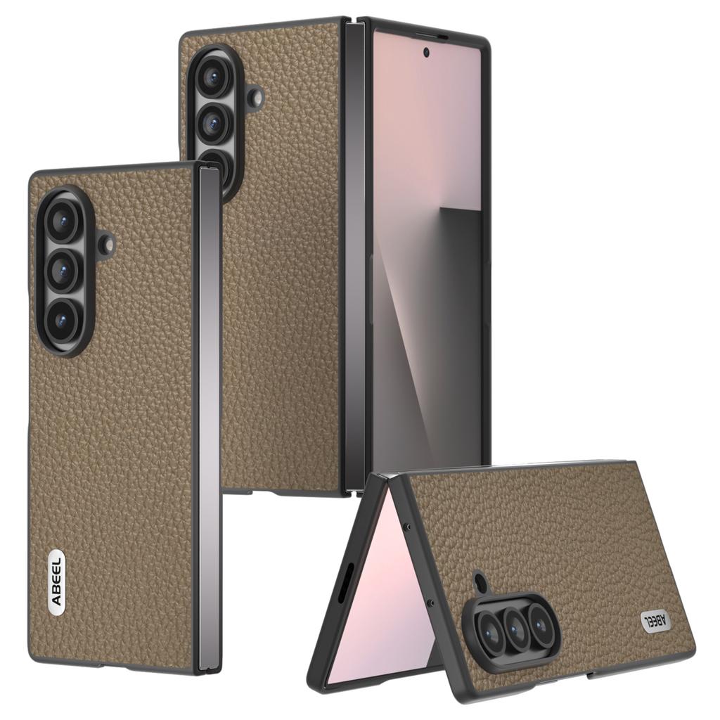 ABEEL Star Series For Samsung Galaxy Z Fold7 5G Case Genuine Cow Leather + PC Phone Cover