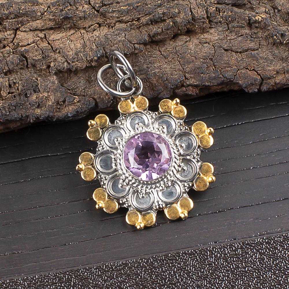 

Подвеска из морганита, драгоценный камень ручной работы, серебряный кулон 925 пробы, старинные ювелирные изделия, для подарка на помолвку 1.26 Inches розовый