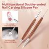 1Pc Double-ended Nail Art Brush Silicone Carving Painting Flower Nail Pen Gel Polish Glue Adjusting Embossing DIY Manicure Tool