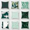 Green Cushion Cover Geometric Decor Living Room Office Sofa Pillowcase Home Decor Peach Skin Pillowcase