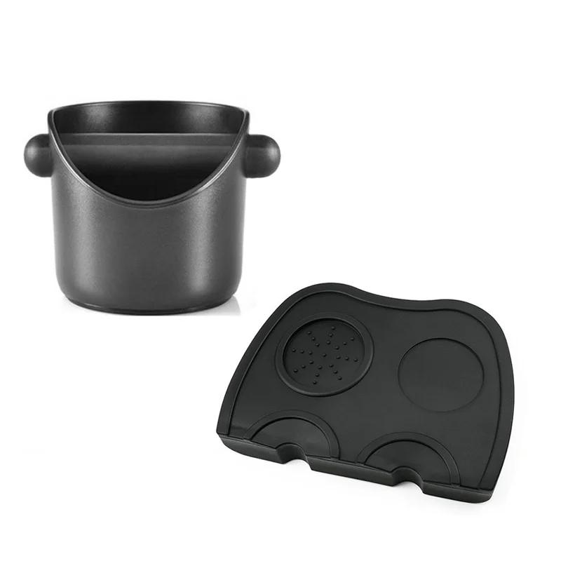 Ensemble de 2 boîtes à marc de café Poubelle à déchets de marc de café pour le rangement sur le comptoir Marc de café Barre de frappe amovible Accessoires pour espresso