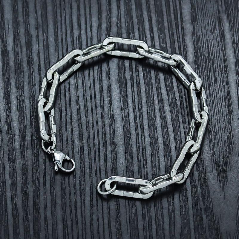 Domineering Charm Hip-Hop Men'S Bracelet Stainless Steel Retro Style Literary Trend Punk Jewelry