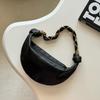 Premium Sheepskin Croissant Bag Women'S Fashion Chain Underarm Crescent Bag Retro Leather Large Capacity Commuter Shoulder Bag