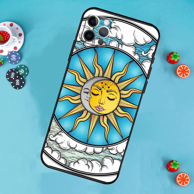 SUN AND MOON Mystic Zodiac Phone Case For iPhone 17 Air 14 16 15 11 12 13 Pro Max 12 13 mini 15 16 Plus 16e Cover Funda