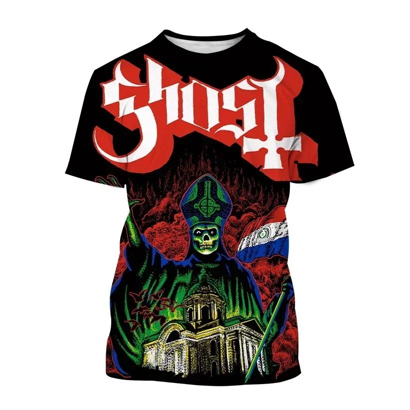 Heißer Verkauf Ghost Band 3D-Druck T-Shirt Persönlichkeit Männer Frauen Kinder Lässig Mode Hip-Hop Rock Cool Kurzarm T-Shirt 100-6XL