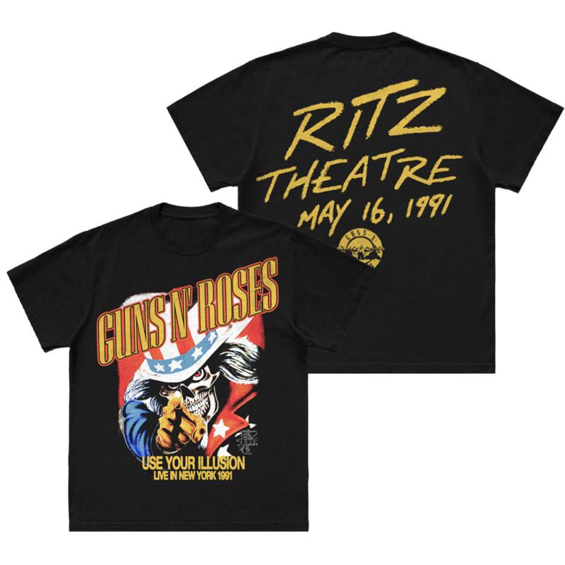 Pop 2026 Neues Design GUNS N ROSES Band Herren Retro Locker Ärmeliges T-Shirt