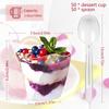 200Pcs Dessert Cups Disposable Plastic Mousse Cup 100ml Transparent Pudding Cup with Spoons Multipurpose Cheesecake Parfait Pot