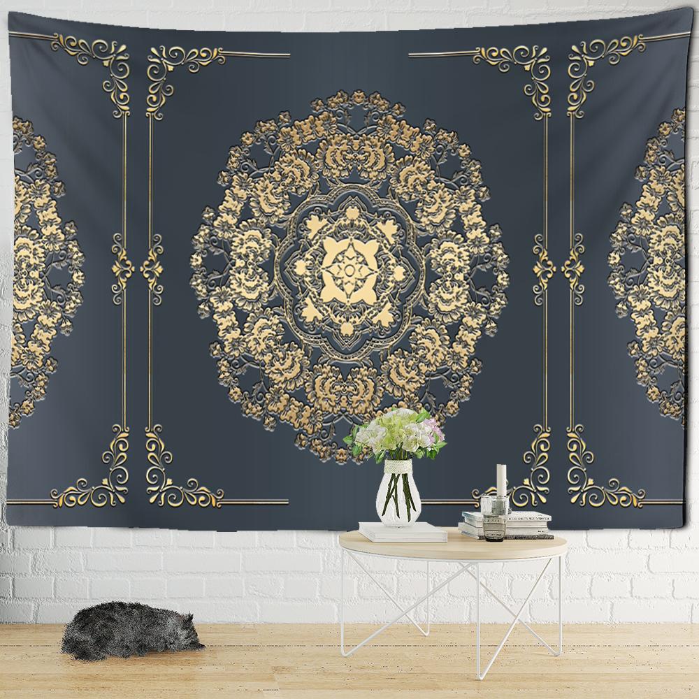 Jumătate de Mandala Tapiserie simplă pentru agățat pe perete Boho Estetic Artă pentru cameră Psihedelic Vrăjitorie Hippie Decor acasă