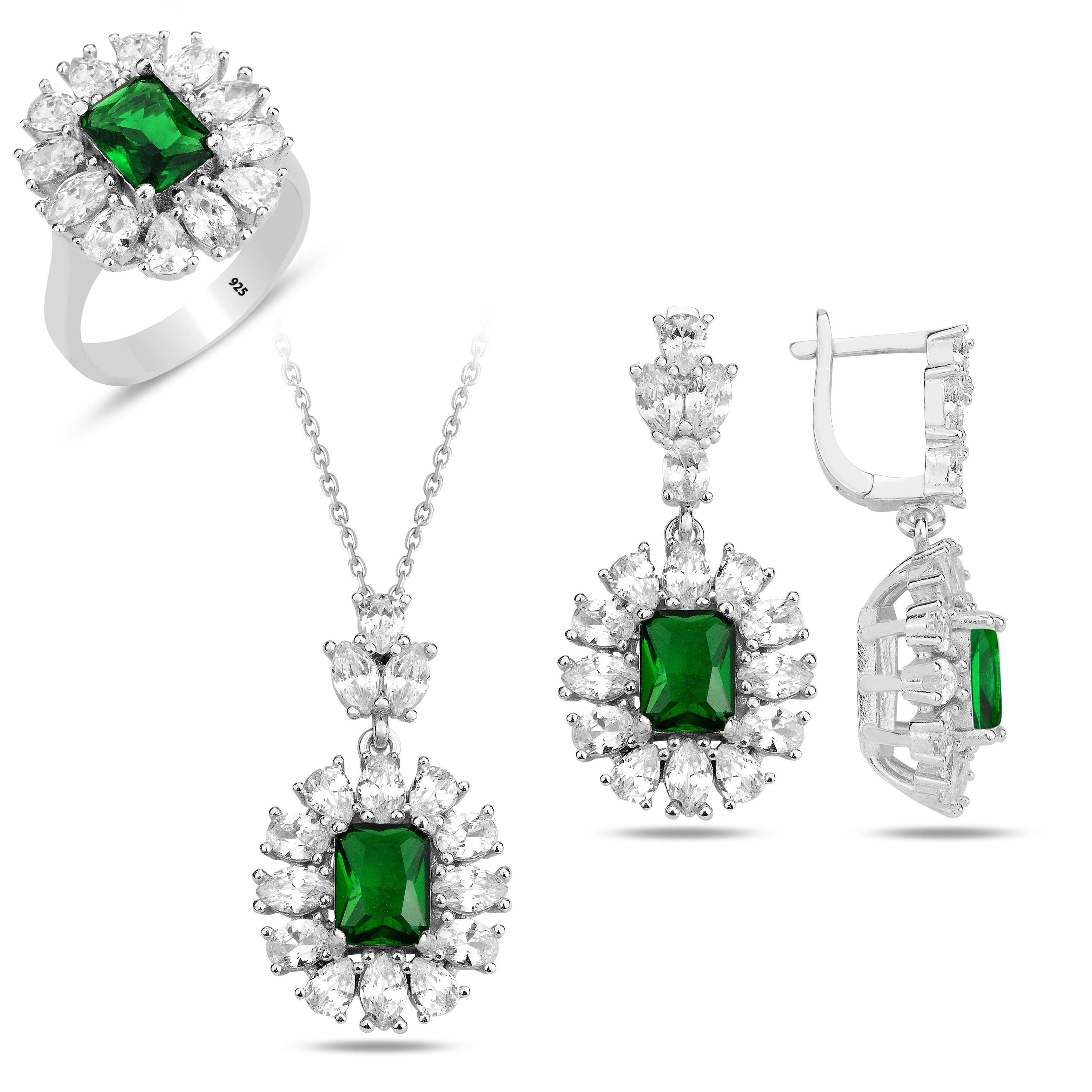 

Комплект ювелирных изделий из изумрудного серебра, турецкий комплект ювелирных изделий ручной работы, комплект ювелирных изделий в стиле королевы Хюррем, уникальная идея подарка для женщин 5 серебряный