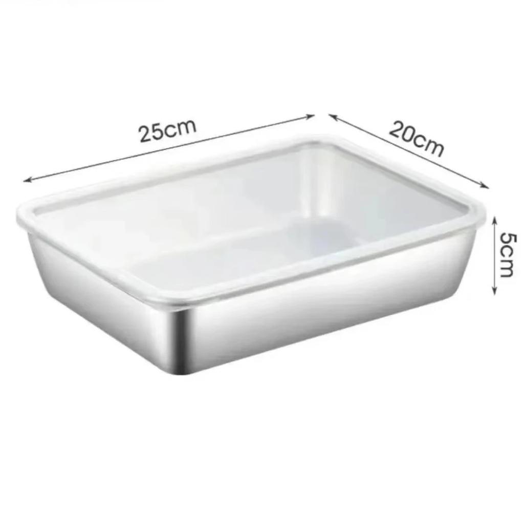 3er-Pack Edelstahl-Lebensmittelbehälter Gefrierbehälter mit Deckel für Kühlschrank Küche Spülmaschinenfest