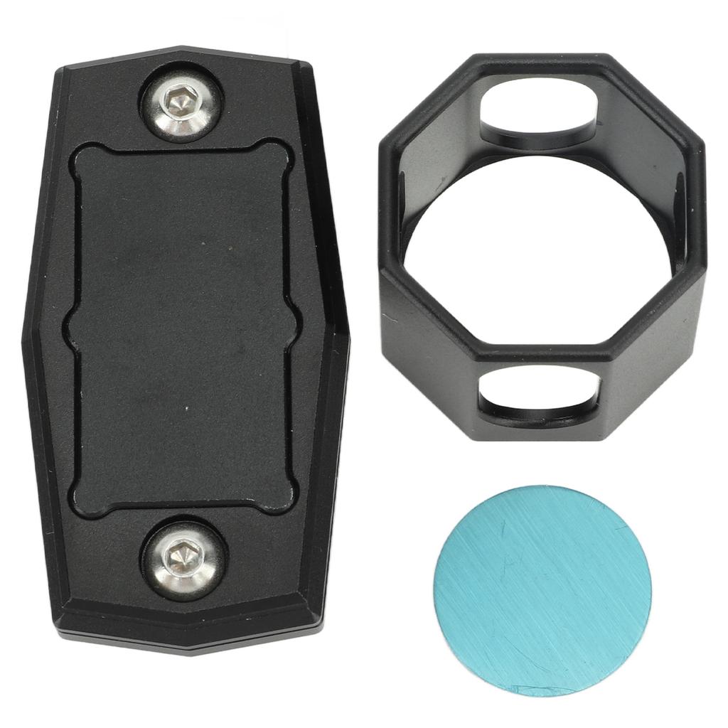 Aluminum Alloy Octagonal Billiard Pool Cue Chalk Holder with Clip Billiard Pool Cue Snooker Accessory Black