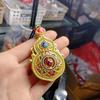Elegant Double-Sided Gourd Pendant Necklace for Women
