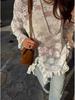 2025 Winter Exquisite Jacquard Lace Long Sleeve Irregular Hem Women's Shirt