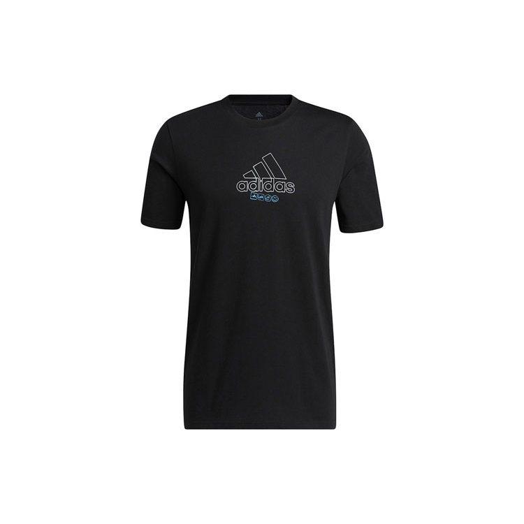 adidas T Shirts Men's Black Crew Neck Moderate Straight Fit IB9424