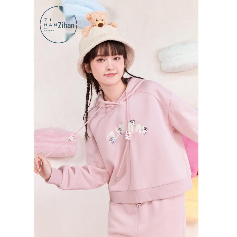 

ZIHAN Women s Milk Pupu Collaboration Embroidered Short Hooded Sweatshirt XL