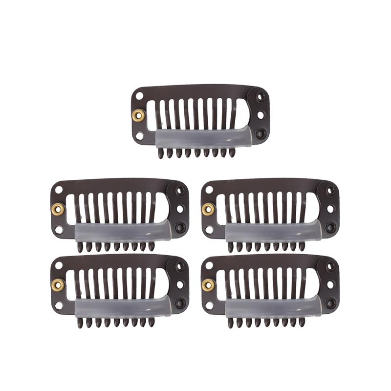 Wig Clips U-shape Metal Snap Claw Clip with Soft Rubber 9 Teeth Jewelry for Women Berets Caps Hair Pins DIY Accessories
