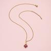 1pc Natural Stone Faceted Four-leaf Clover Pendant Charm Necklaces for Women Jewelry Gift