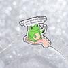My Emotional Support Frog Badge Cute Green Froggy With Knife Enamel Pins Funny Meme Cartoon Animal Brooch Accessories Decor
