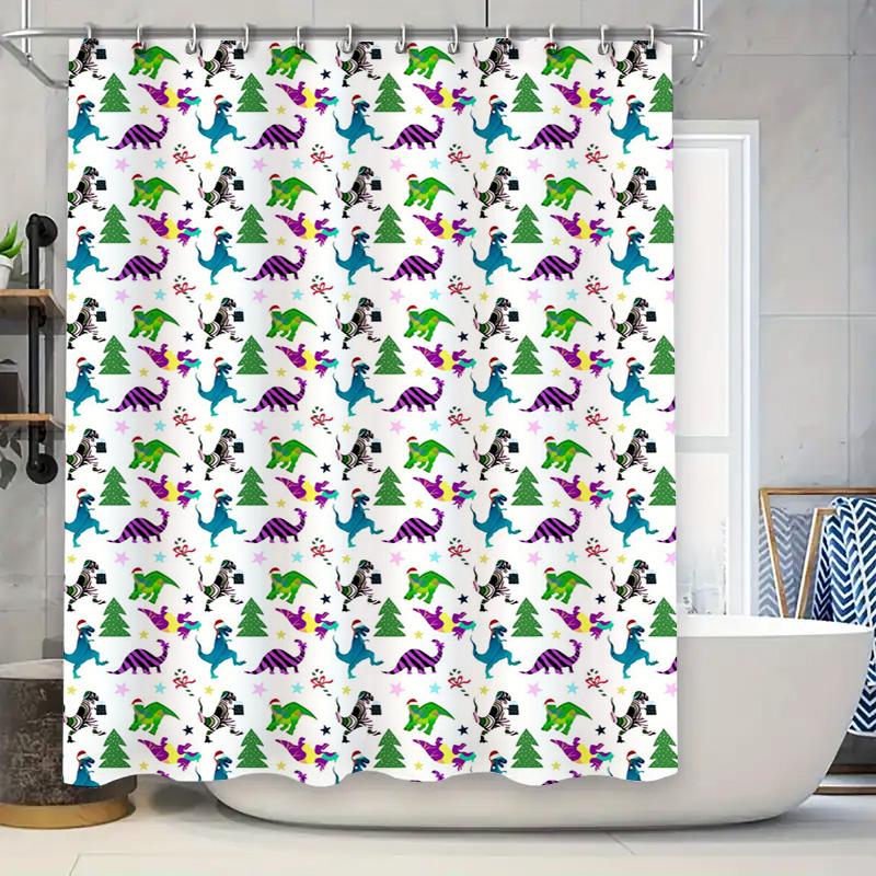 

Animal Friends Shower Curtain Funny Animal Print Curtains For Kids Bathrooms Decor W60H190(CM)-1 Pcs