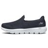Go Walk 3 Round Toe Comfortable Fabric Low Top Running Shoes Women Sneakers Black Blue 15757-NVW