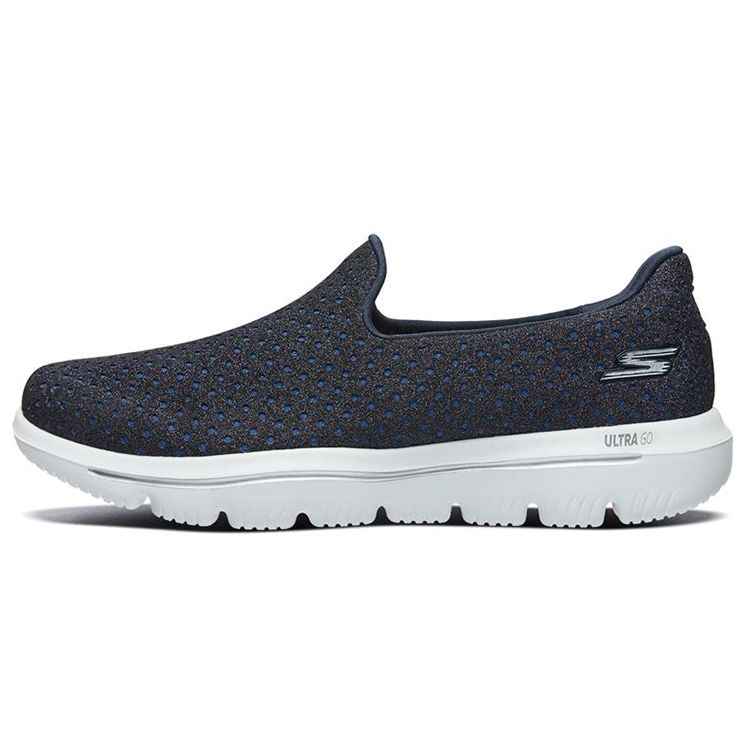 Skechers Go Walk 3 Round Toe Comfortable Fabric Low Top Running Shoes Women sneakers Black Blue 15757-NVW 35