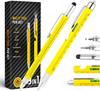 Multifunction Pen (stylus, Ballpoint Pen, 6 Refill, 4 Inch Ruler, Level, Phillips Screwdriver, Led)