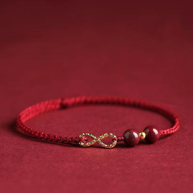 Bringt Glück Rotes Perlen Unendlich Zinnober Perlen Armband Für Frauen Männer Rotes Seil Partnerarmband Anhänger Party Schmuck Geschenk