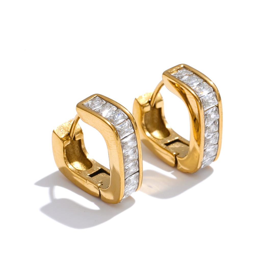 

Yhpup Stainless Steel Cubic Zirconia Heart Love Hoop Earrings for Women Bling Trendy Dainty Jewelry Recommend Gift Waterproof