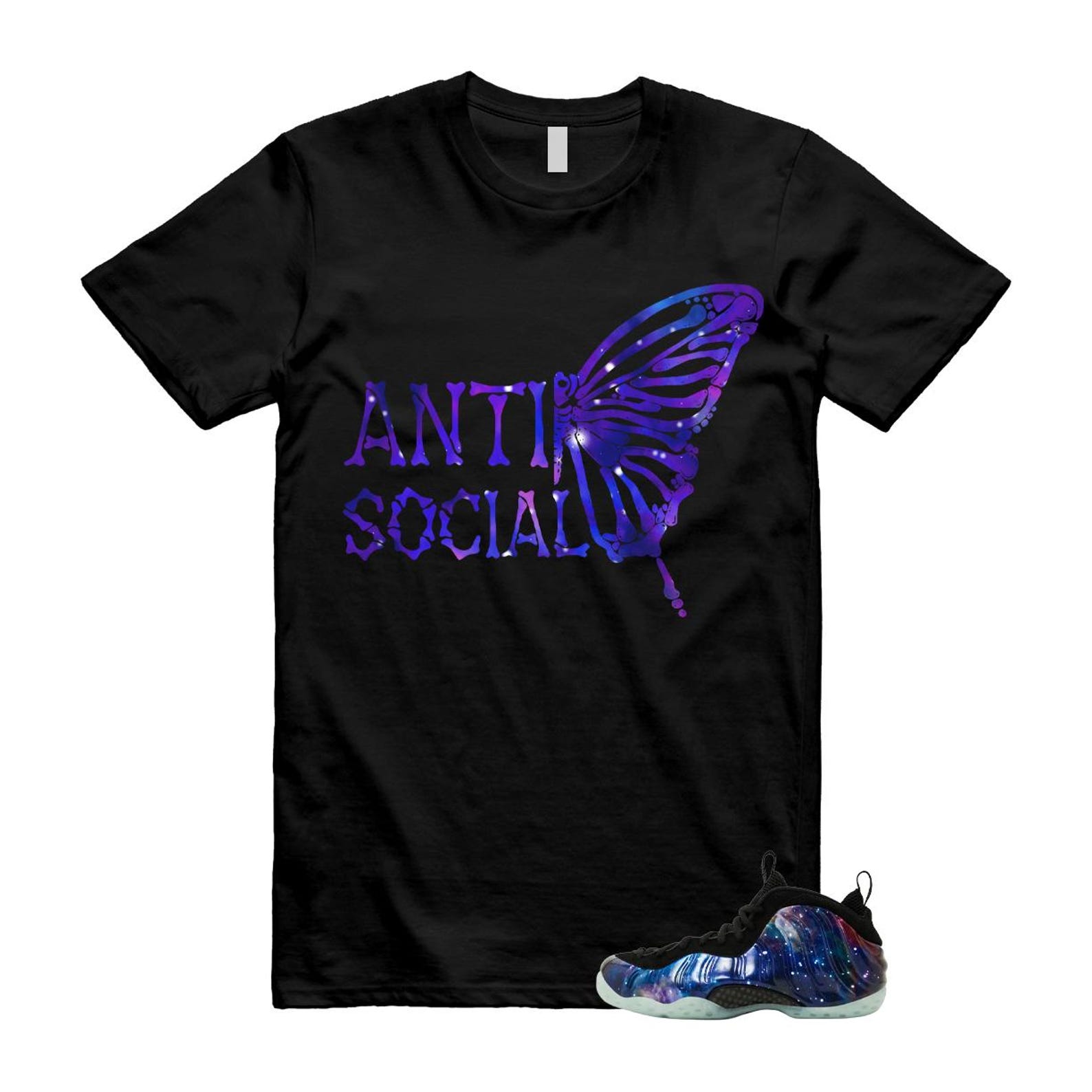 Foamposite Galaxy Obsidian Black Anthracite Air One T Shirt Match ASB 4XL