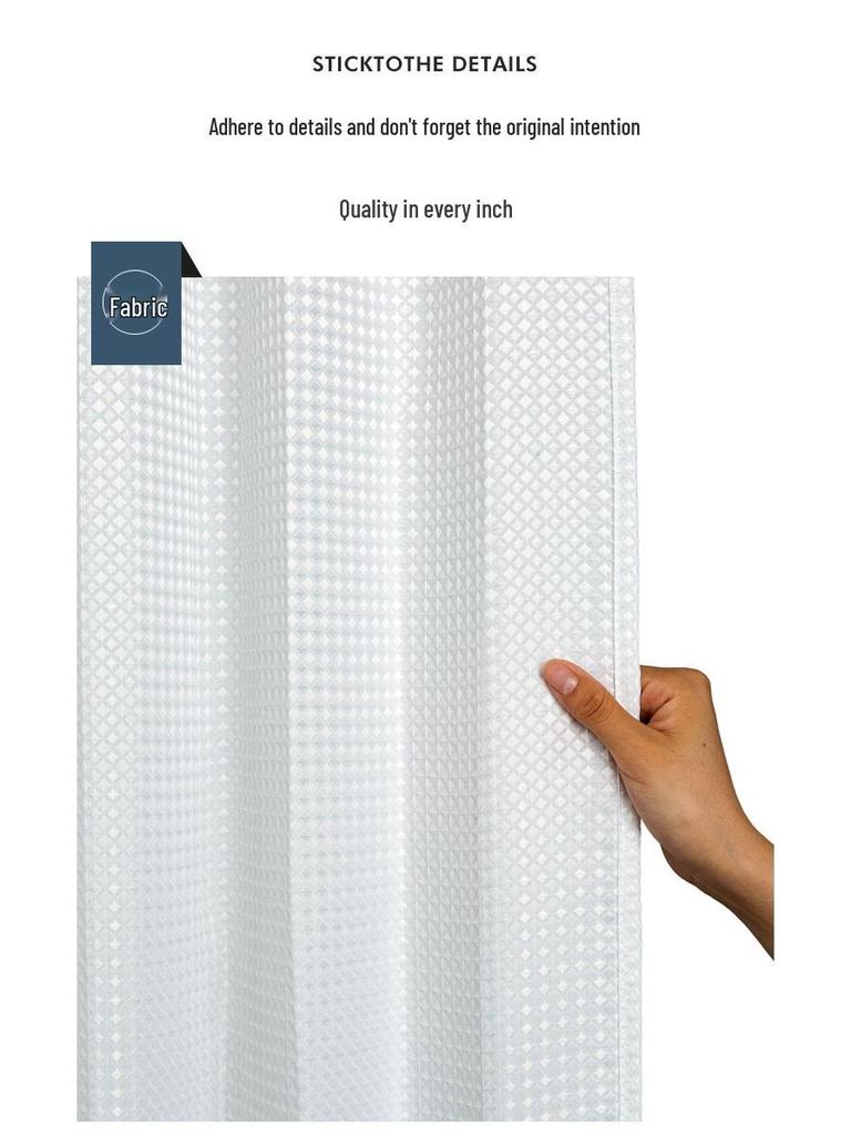 Zatwierdzona przez blogerów biała żakardowa waflowa zasłona prysznicowa - Bez dziurkowania, wodoodporna, gruba tkanina