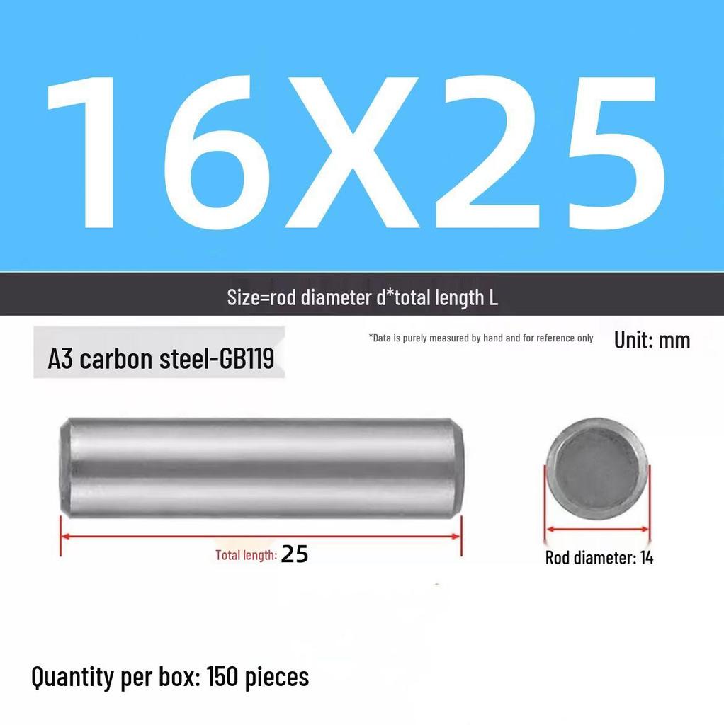 Cylindrical Dowel Pin, GB119, A3, Natural, M16-M20 Specifications Complete