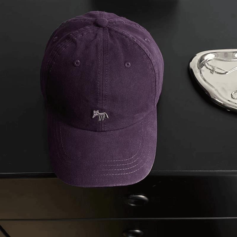 High Quality Purple Fox Baseball Cap Cute Versatile Men's and Women's Four Seasons Street Fashion Cap Showing Small Face