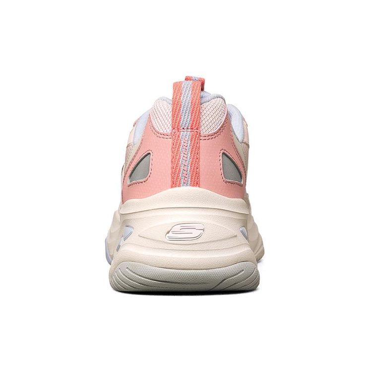 Skechers DLites 4.0 Fabric Synthetic Leather Lace-Up Shock Absorbing Durable Breathable Low-Top Dad Shoes Women sneaker Dark-Pink Purple 149492-MVPR