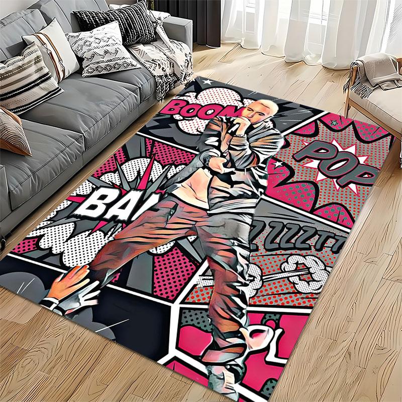 Pop Art Style Singer Carpet Suitable As a Non-slip Mat for the Living Room or Bedroom Sofa