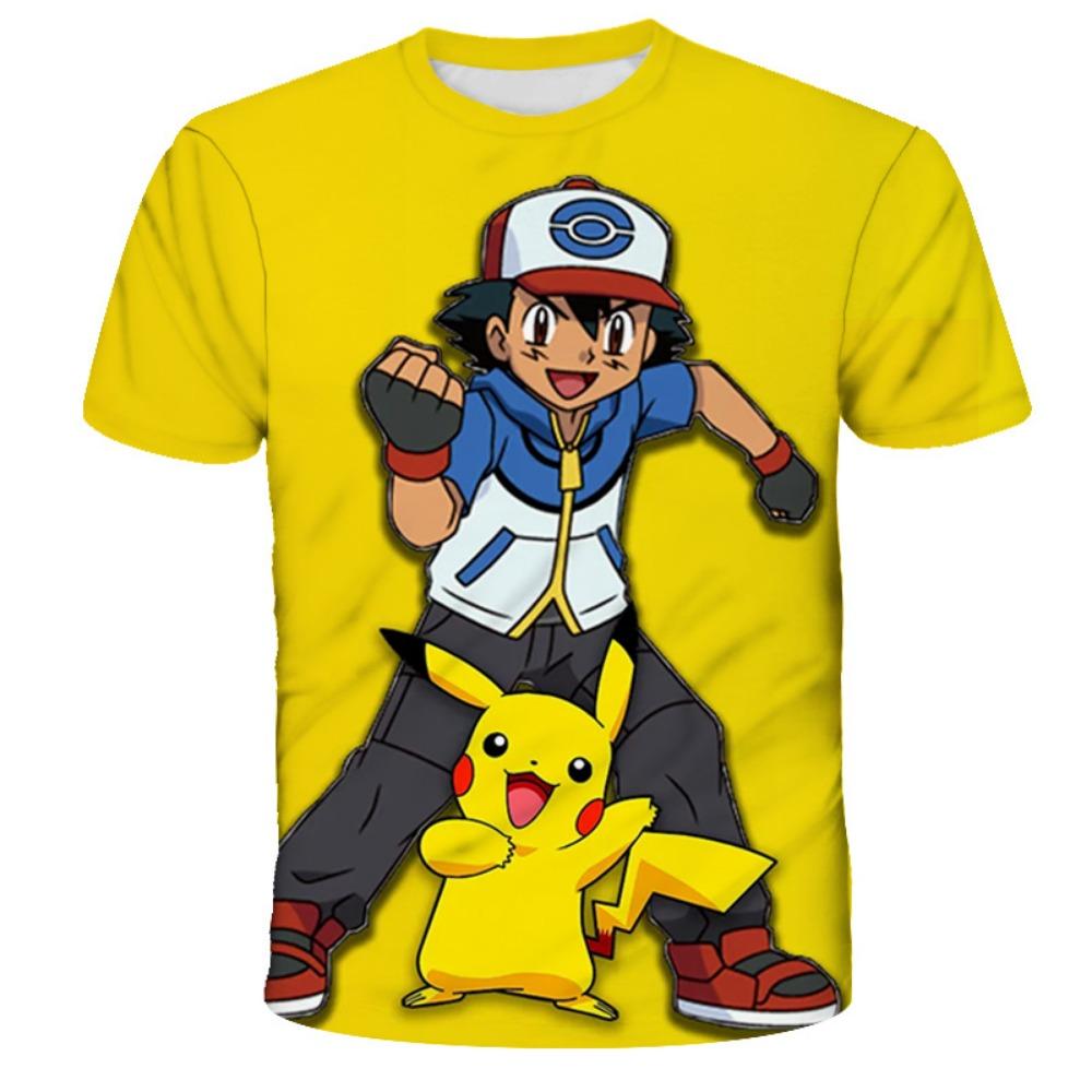 Koszulki dziecięce Topy dla dzieci Koszulka Pokemon Chłopcy Krótki rękaw Koszulka Pikachu Ubrania dla dziewczynek T-shirty Letnie Codzienne noszenie Koszulka dla dziewczynki