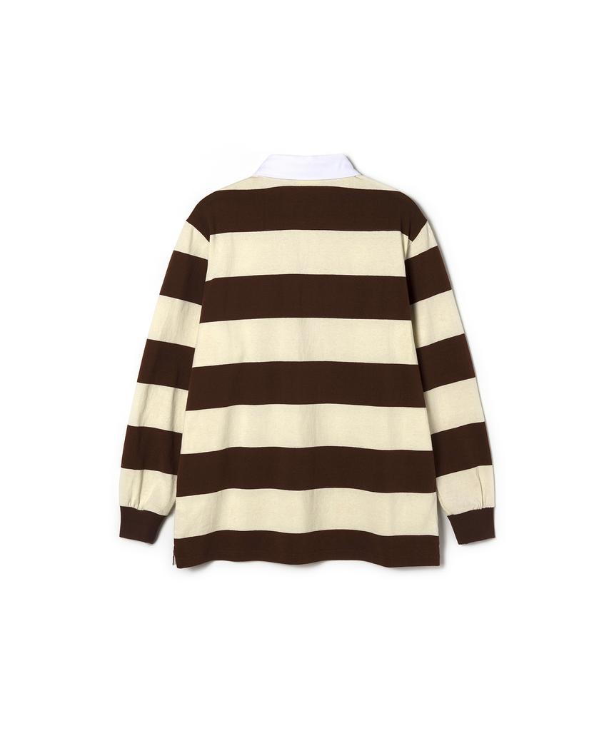 Seutyudioaenpaleukeu Striped Rugby Shirt_Brown