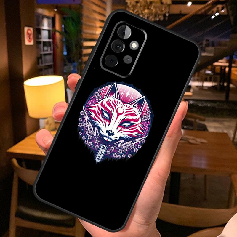 Kitsune Fox Japanese Art Phone Case For Samsung A51 A71 A50 A70 A13 A23 A33 A53 A12 A22 A32 A42 A52 A54 A34 A14 Cover